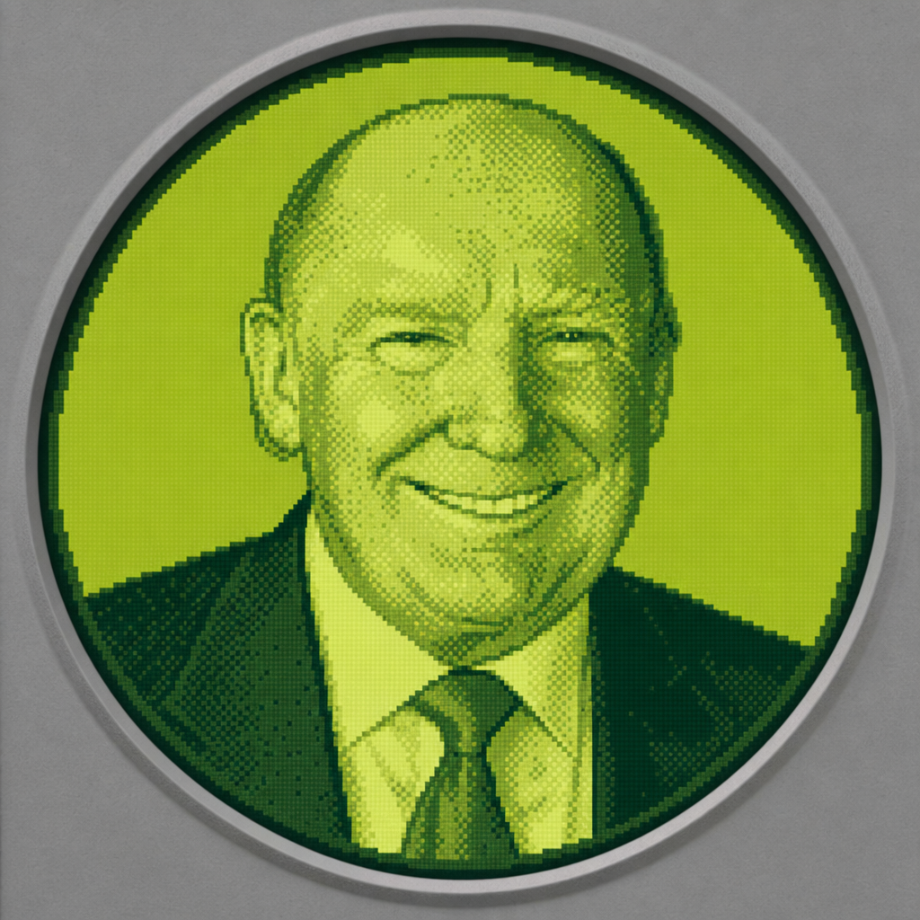 BALDALD pixel mascot portrait, round frame